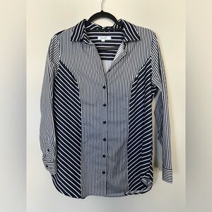 Chicos Mixed Stripe Button‎ Shirt Size 1 US 8